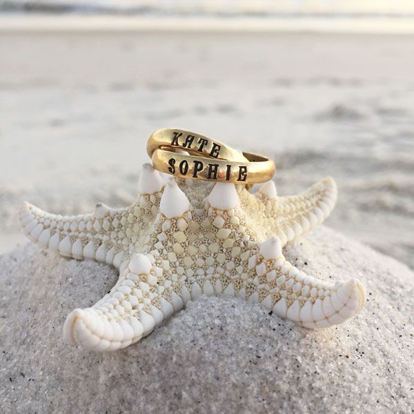 Gold Stackable Name Rings